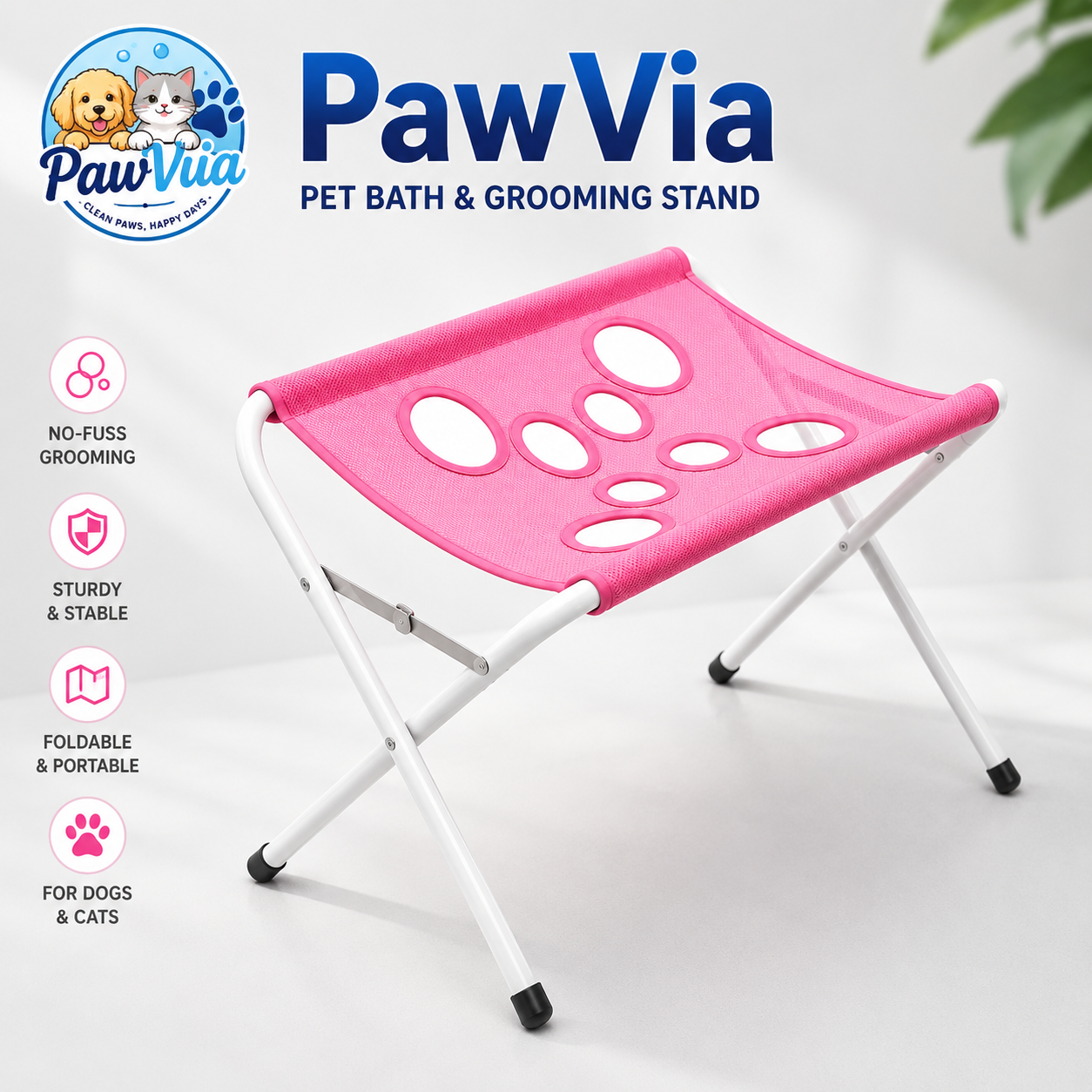 PawVia™ Pet Comfort Grooming Stand