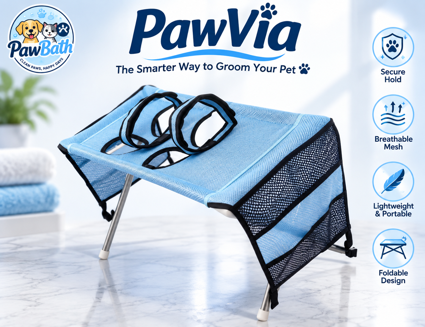 PawVia™ Pet Comfort Grooming Stand